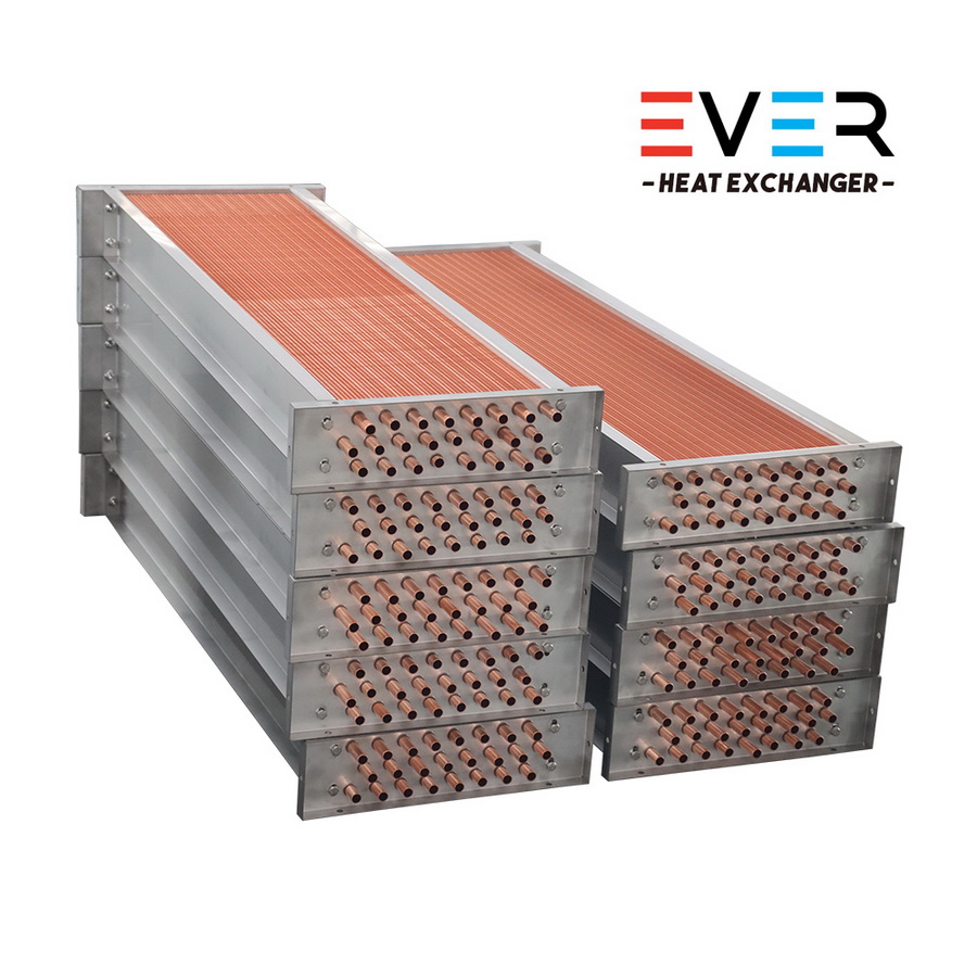 Custom-built refrigeration evaporator coil for food processing