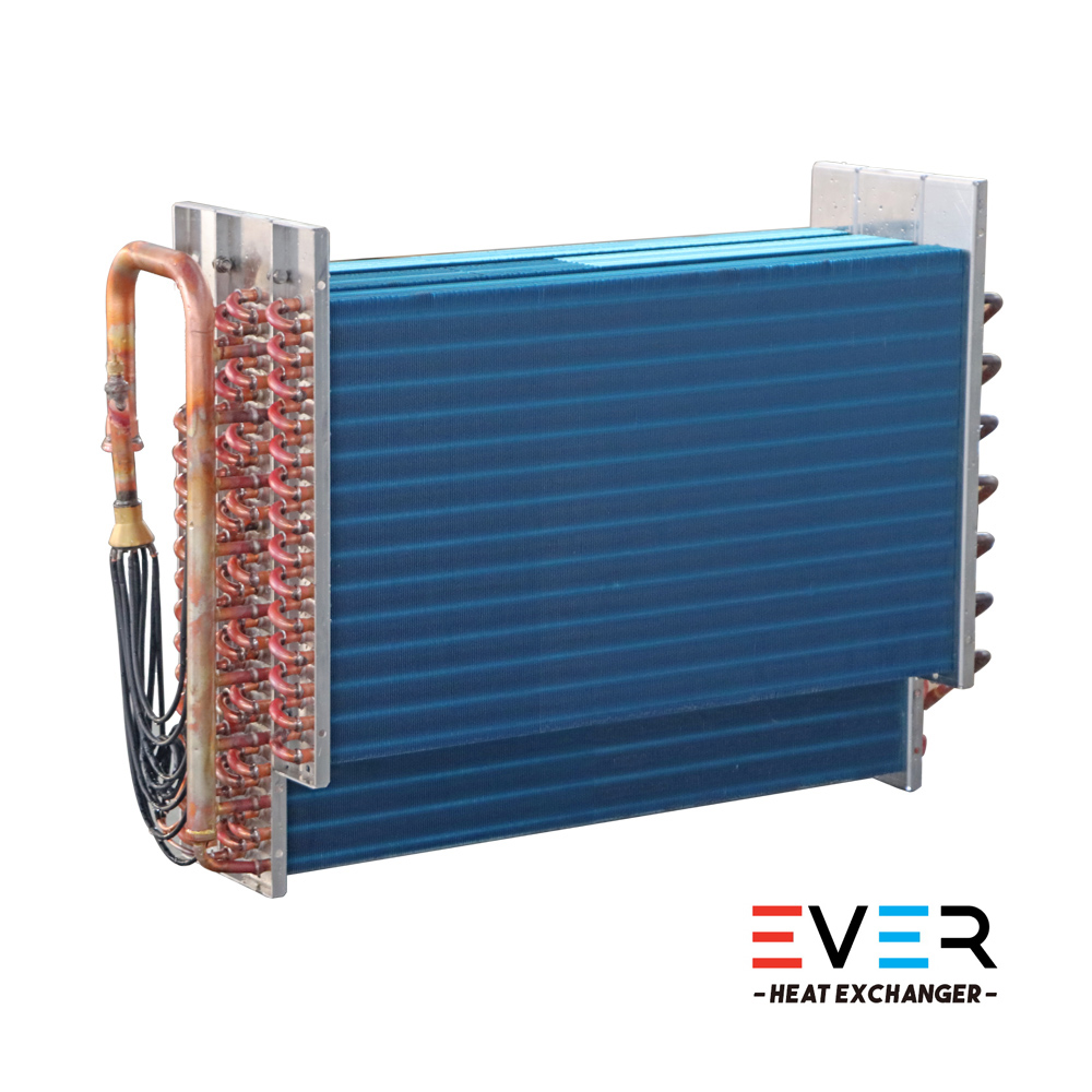 Low temperature evaporator coil for meat freezing rooms